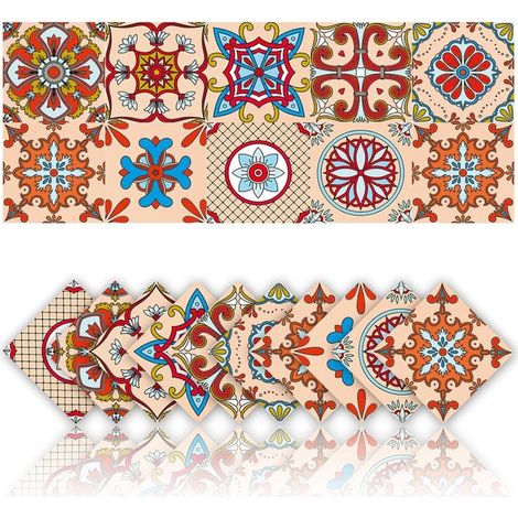 Set di 20 adesivi per piastrelle da cucina, adesivi per piastrelle da parete, adesivi per bagno, adesivi decorativi per pareti (10x10 cm) (1/4)