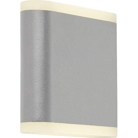 Searchlight Stratford Applique d'extérieur LED Up/Down Grise, Diffuseur Givré IP44 4000K (1/5)