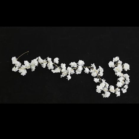 5 guirlandes de fleurs artificielles cerisier blanc 1,8m, décoration suspendue pour mariage, maison, jardin, salon, miroir (1/5)