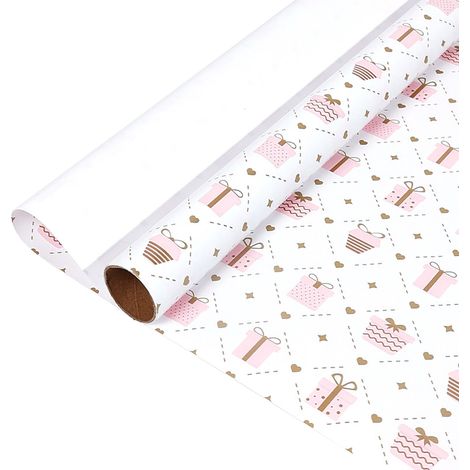 Wrapping Paper - 3 M × 45 Cm - 80 Gsm - Reversible White Guide Lines - Recyclable - 1 Roll (1/4)