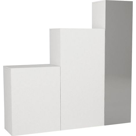 Armadio modulare 3 ante Con specchio L180 cm Bianco - TELEZA (1/5)