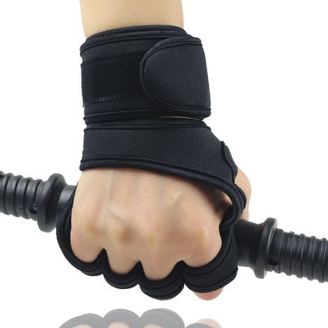 Gewichtheberhandschuhe für Damen und Herren, rutschfeste Handgelenkschützer, Halbfinger-Sportausrüstung, Reckstange, Training, Klimmzüge zum Schutz vor eingeklemmten Fingern (1/5)