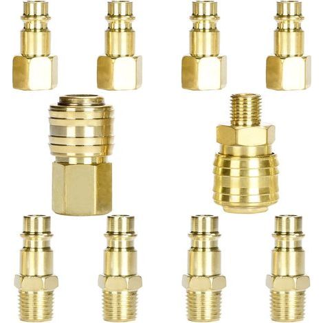 S-giant Raccordo Pneumatico Raccordo ad Aria Compressa 1/4 NPT Raccordo d'Aria da 1/4 Pollice Raccordo Rapido Nipplo di Presa Aria Compressa (1/5)