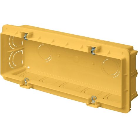 Scatola 506/507 da incasso ad elevata capienza, per muratura, in tecnopolimero, 6/7 moduli, giallo, 178x70x48mm, serie 371 - Elettrocanali EC37106