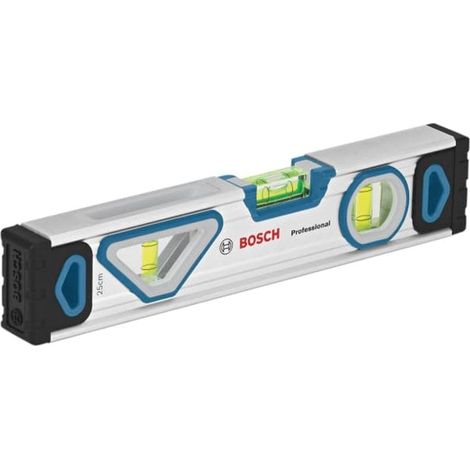 Magnetic 25 cm Bubble Level with Aluminum Body and Durable End Caps by BOSCH (Model 1600A016BN)