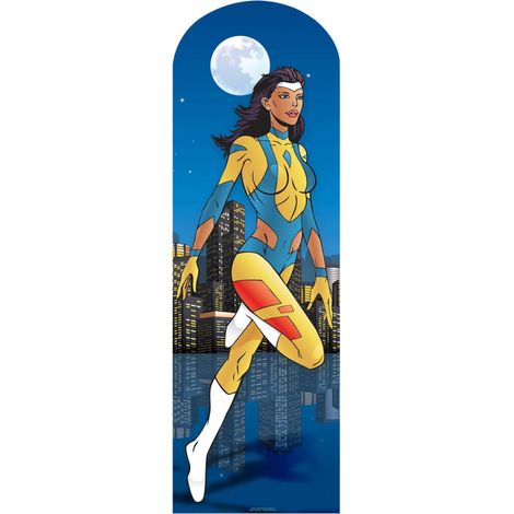 Figurine en carton Passe tête Femme super-héros 181 cm (1/5)