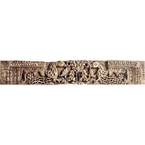 Porte-manteaux Ethnique en Bois de Teka et Fer - Bois naturel avec touches de fer (1/5)