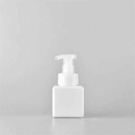 250ml Carré PETG Mousse Mousse Bouteille Savon Liquide Shampooing Distributeur Presse Désinfectant Pour Les Mains Bouteille Salle De Bains Voyage Accessoires Blanc (1/5)