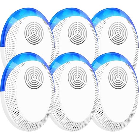 Ultraschall-Schädlingsbekämpfer, 6er-Pack, Mäuseabwehr, Ultraschall-Plug-In, für Nagetiere, Kakerlaken, Spinnen, Insekten (6er-Pack) (1/4)