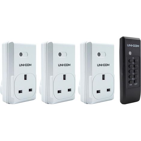 Universal Remote Control Socket Pack of 3 – Model UNC63810 for Easy Wireless Device Management (1/4)