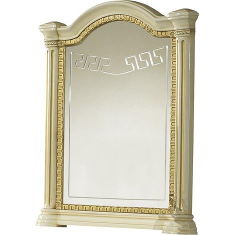 Miroir mural laqué beige Savana 94cm (1/3)