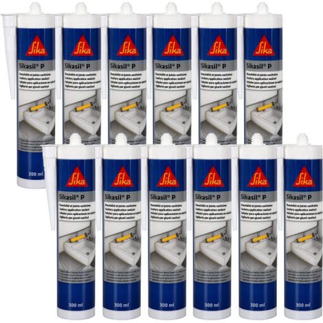 SIKA Sikasil-P Marine Universal-Silikondichtstoff 12er-Set - Weiß - 300ml