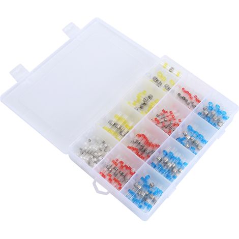 200 cosses à souder bout à bout avec gaine thermorétractable transparente en polyoléfine. (1/5)