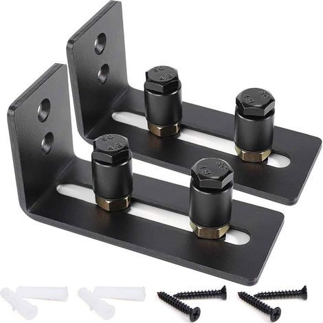 2er-Pack verstellbare Bodenführungsrolle für Scheunentore, schwarz, super glatt und leise, einfach zu installieren (2 Rollen), passend für alle Türgrößen (1/5)