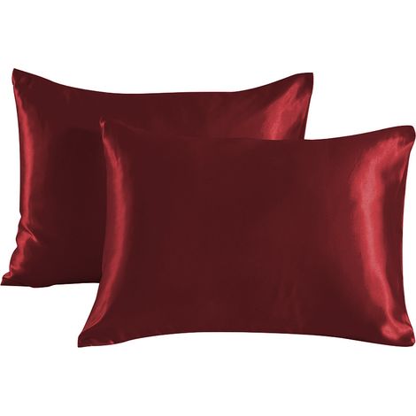 Filiyano – oreiller bordeaux 50 x – Taies d'oreiller bordeaux 50 x 75 cm (lot de 2) Oreillers hypoallergéniques et résistants (1/3)