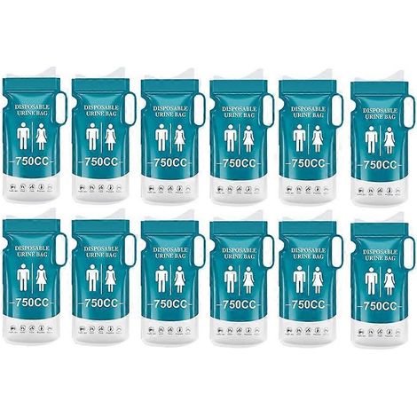 Lot de 12 sacs à urine jetables et portables pour les voyages, pour femmes et hommes  sacs à vomi d'urgence de 750 ml  urinoirs jetables. (1/4)