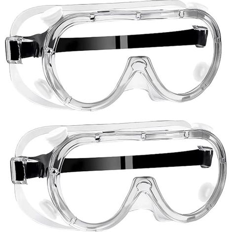 Lot de 2 lunettes de protection, anti-poussière, anti-buée, haute transparence, pour porteurs de lunettes, activités (1/5)