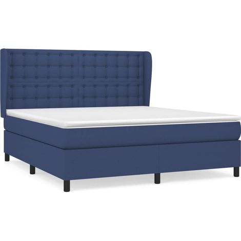 Maison Exclusive - Cama box spring con colchón tela azul 180x200 (1/5)