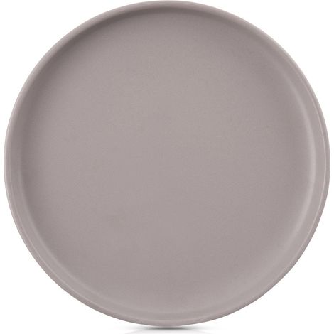 Grauer Keramik-Speiseteller, Skandi runde Salatschüssel, 26,5 cm