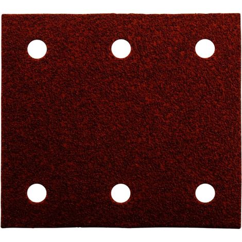 Papier de verre pour bois/métal, 115 x 101 mm, format rectangulaire (10 feuilles, grain 60)