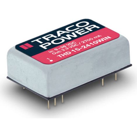 TracoPower THD 15-2423WIN Convertitore DC/DC da circuito stampato 24 V/DC 15 V/DC, -15 V/DC 500 mA 15 W Num. uscite: 2