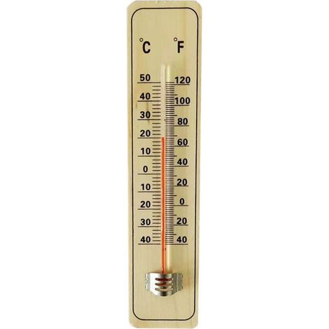 Traditionelles Holzthermometer zur Messung der Umgebungstemperatur – geeignet für den Innen- und Außenbereich und ideal für Haus, Büro, Garten, Gewächshaus oder Garage. (1/5)