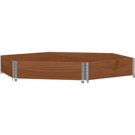 Vassoio per fioriera aiuola rialzata piante fiori terrazza giardino esagonale 160 x 160 cm legno massello di pino marrone 020039882
