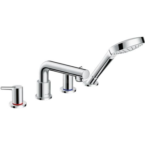 Robinet mélangeur bain douche 4 trous HANSGROHE Talis S chromé (1/4)