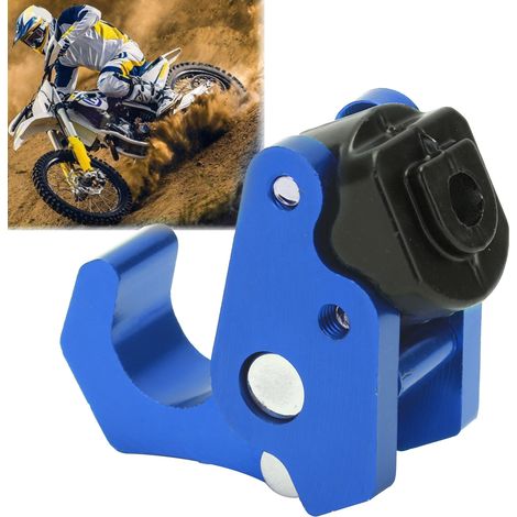 Porte-bagage moto universel en alliage d'aluminium CNC pour casque et bagages, crochet de transport bleu (1/5)
