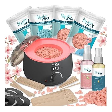 Hair Removal Wax Warmer Silicone Bowl - Digital Device, Wax Kit, Wax Beads, Jersey, Face, Body (1/4)