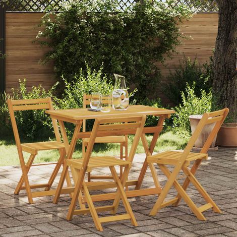 vidaXL Sedie da giardino pieghevoli 4 pcs Naturale 40 x 53 x 80