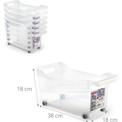 Cesta Organizer Milleusi con Manici e Ruote 18 x 38 x 18 cm (1/2)