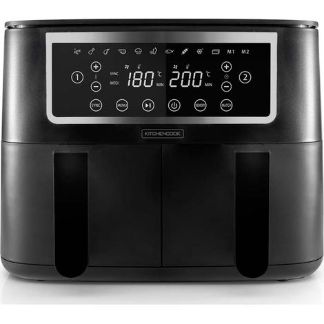 Friteuse sans huile 8L – 2600W – 10 programmes – Minuterie – Panneau numérique tactile – Cuisson croustillante – Kitchencook