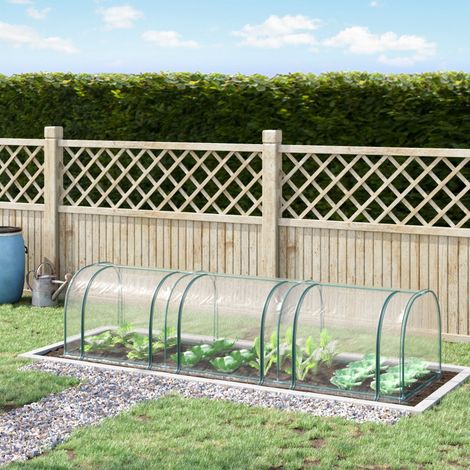 REDOM Invernadero (350x100x80 cm), puerta enrollable, protección contra intemperie y plagas, plástico transparente (1/5)