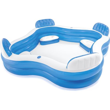 Intex Swim Center „Family Lounge“ Schwimmbad mit 4 Sitzplätzen 229 x 229 x 66 cm, dunkelblau