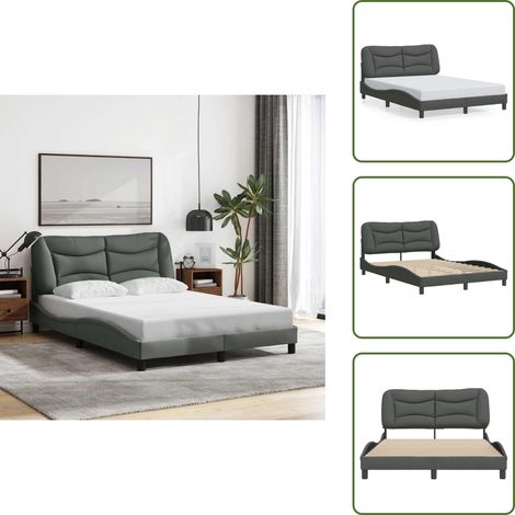Materasso letto - vidaXL Giroletto senza Materasso Hvar Grigio Scuro 120x200 cm Tessuto - Letto con testiera in tessuto