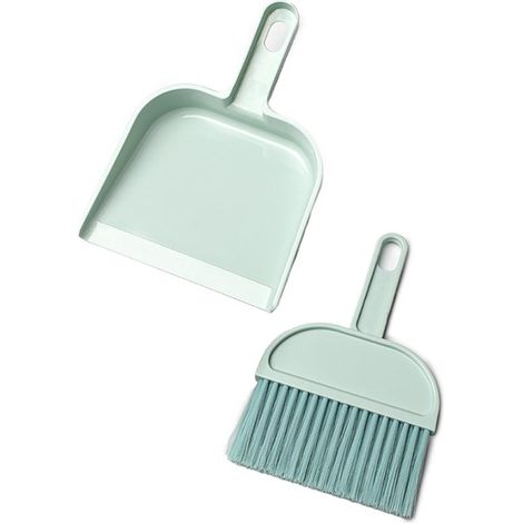 Mini set paletta e spazzola，Set di pulizia compatto in verde menta per scrivania，Dimensioni ridotte，in plastica resistente (1/5)