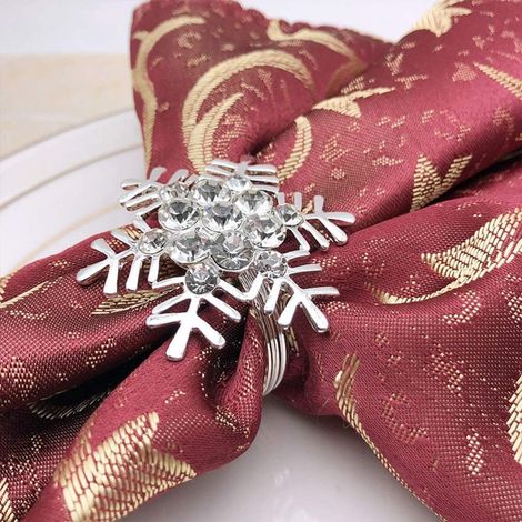 Ronds de serviette flocons de neige de Noël, lot de 12 (1/5)