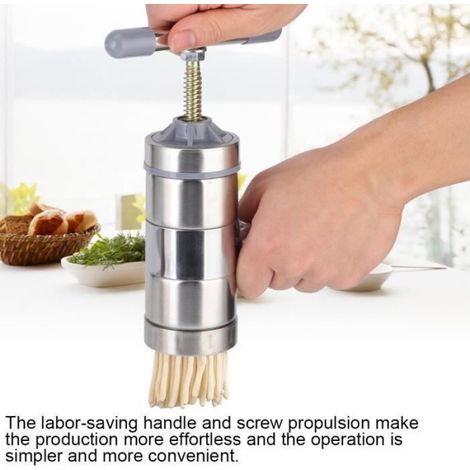 Presse À Pâtes - Machine À Nouilles En Acier Inoxydable - Pour Maison Et Hôtel - 2 Moules Inclus - 1 Pièce (1/4)