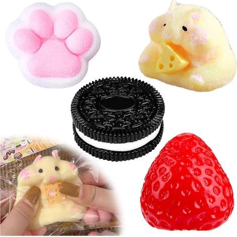 Taba 4 Pack Squishy Cat Paw Toys to Calm Anxiety and Improve Focus, Sensory Toys for Adults, Birthday Party (1/5)