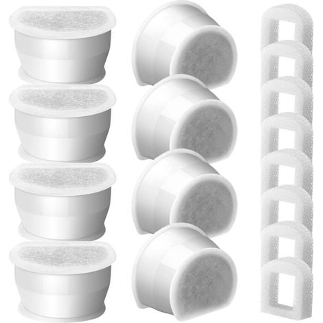 Confezione da 16 pre-filtri in schiuma e filtro a carbone compatibili con le fontanelle PetSafe Drinkwell INOX 360 Avalon Pagoda Seascape e Sedona, filtro per fontanella per cani e gatti. (1/5)