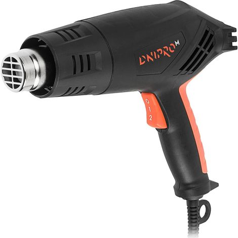 Pistola de aire caliente 2000W Professional con 2 velocidades 350-550°C, boquillas incluidas, ligera y potente (1/4)