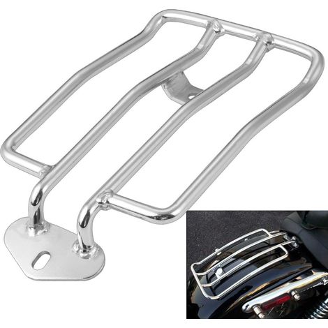 Motorrad-Gepäckträger-Tablet-Halterung, passend für 180 mm Solo-Sattelstütze (7 Zoll), silberfarben, passend für Harley-Davidson XL Sportster Iron 48 883 XL1200 (2004–2018)