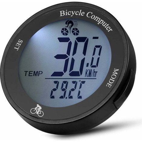 Compteur Velo sans Fil étanche Compteur Kilométrique de Vitesse avec Rétroéclairage LCD, Multifonction Velo Odomètre,de (1/4)
