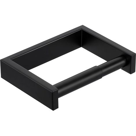 Derouleur Porte Papier Toilette Mural, Support Papier Toilette à Ressort pour Méga Rouleaux, Support Rouleau en Acier Inoxydable pour Salle de Bain et Cuisine, Noir Mat (1/5)