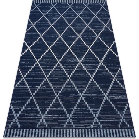 Teppich COLOR 47268/309 SISAL Diamanten Quadrate Blau blue 200x290 cm