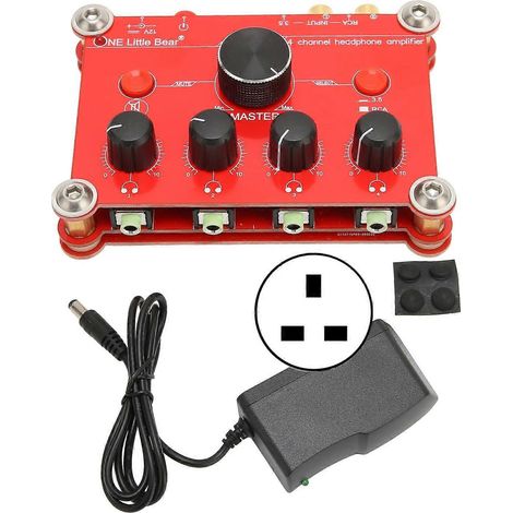Amplificateur de casque 4 canaux avec contrôle de volume indépendant, utilisation facile, amplificateur de puissance audio (1/4)