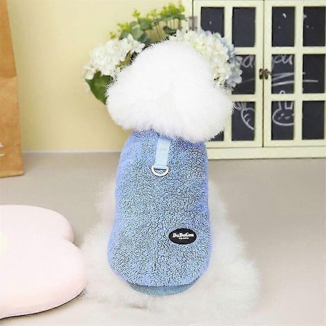 Ropa suave de forro polar para perros pequeños y medianos, chaleco de invierno cálido para cachorros y gatos, chaqueta para chihuahua, teddy, yorkshire terrier, shih tzu, suéter 7 azul (1/5)