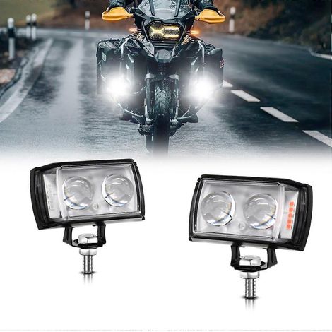 Motorrad-LED-Fahrleuchten, 60 W, 6000 lm, 6000 K/3000 K, superhelle Scheinwerfer, wasserdichte Nebelscheinwerfer (1/5)