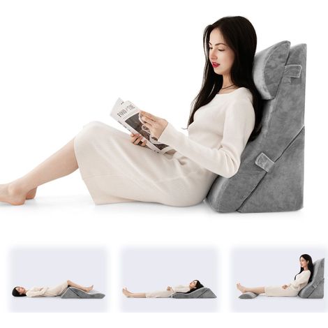 3 PCS Bed Wedge Pillow Post Surgery Set Ergonomic Incline Pillow For Sleeping